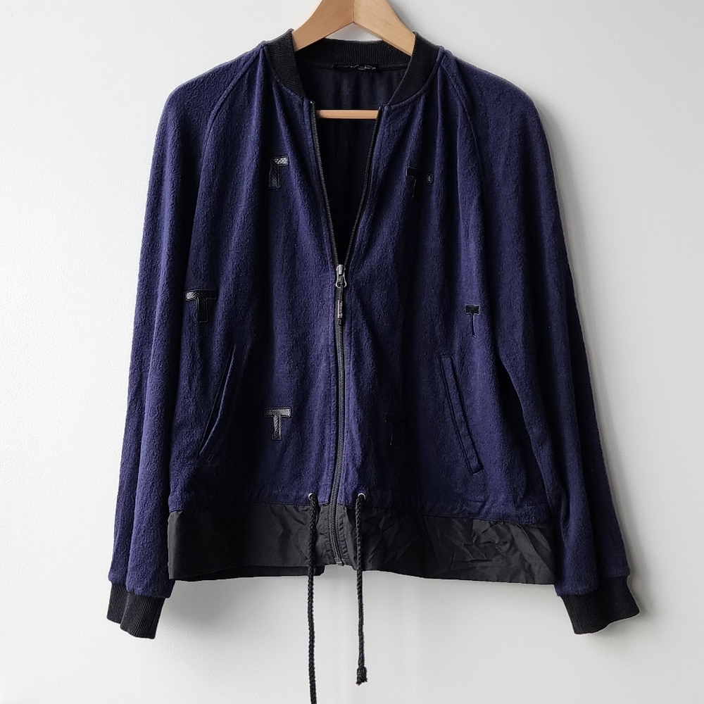 Titika Athletic Couture Athleisure Drawstring Zip Up Cardigan Varsity Jacket